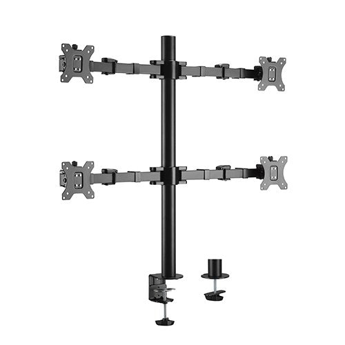 Brateck Quad Monitors Affordable Steel Articulating Monitor Arm Fit Most 17'-32' Monitors Up to 9kg per screen VESA 75x75/100x100 (LS)