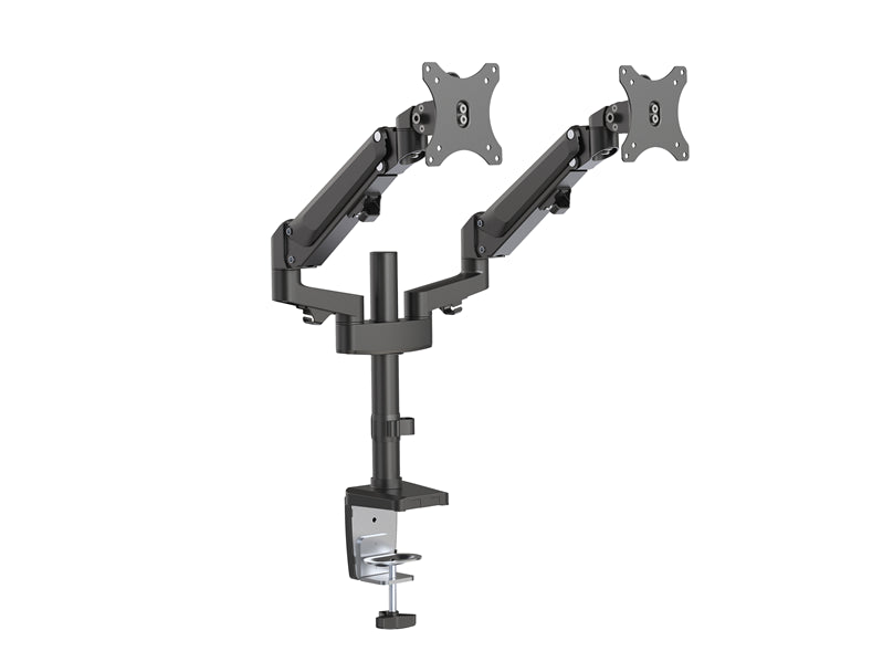 Brateck Dual Monitors Heavy-Duty Aluminum Gas Spring Monitor Arm Fit Most 17''-32'' Up to 12kg per screen VESA 75x75/100x100 (LS)