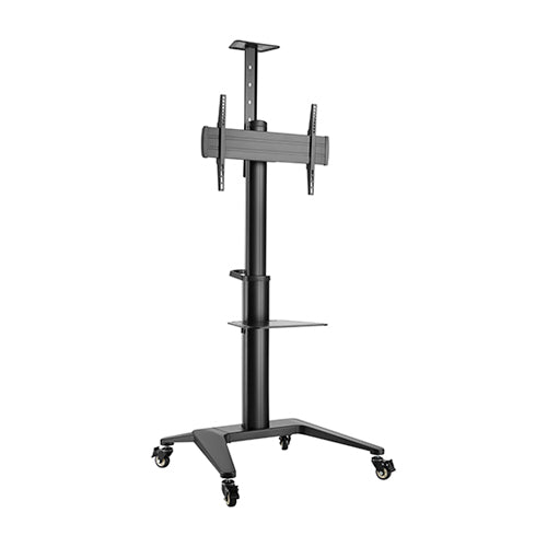 Brateck Ultra-Modern Aluminum TV Cart (Landscape/Portrait Orientation)  Fit 37'-70' Up to 70Kg - Matte Black 890x760x2157mm (LS)