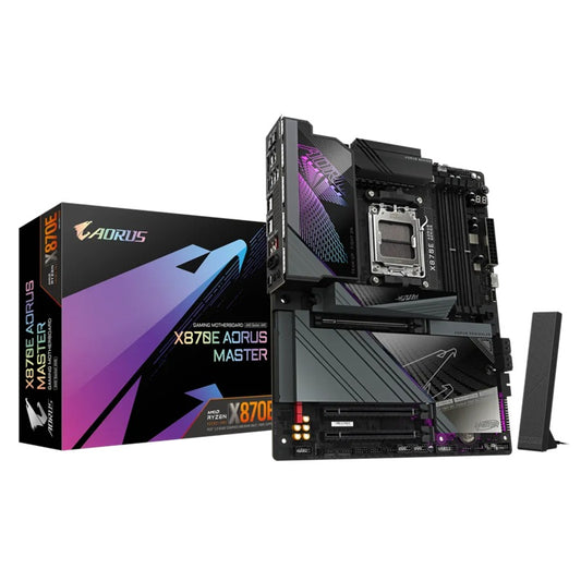 Gigabyte X870E AORUS MASTER AMD AM5 ATX Motherboard 4x DDR5~256GB,3x PCIe x16, 4x M.2, 4x SATA 6, 8x USB 3.2, 2x USB2.0, 2x USB-C,