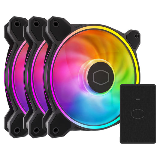 COOLER MASTER MF120 HALO2 DUAL LOOP, RGB FAN & LED CONTROLLER, HYBRID FRAME DESIGN 2YR WTY