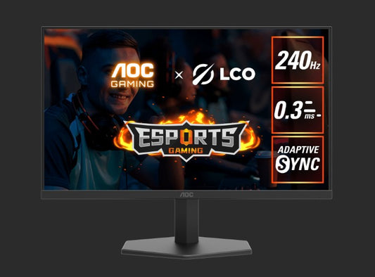 AOC 23.8 IPS 1920 1080 FHD, 240Hz, HDR10, 0.3ms,Adaptive Sync,HDMI 2.0 1, DisplayPort 1.4 1, Gaming Monitor