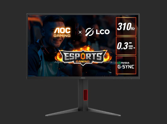 AOC 24.5 Fast IPS,1920 1080 FHD, 310Hz, 0.3ms, HDR400, HAS Stand, G-sync Compatible Gaming Monitor