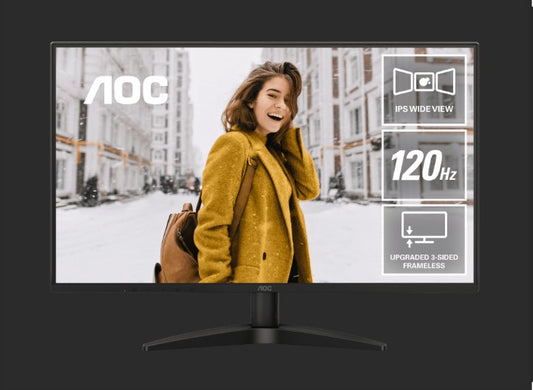 AOC 27 120Hz IPS 1920 1080 (FHD), 300 cd/m2, VGA 1, HDMI 1.4 1 1ms Adaptive Sync, Office and Home monitor. 2025