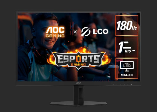 AOC 27 MiniLED 1152 Zones Fast VA QTD, QHD, 180Hz, 1ms, HDR1000,Low input lag, Gaming mode,Sniper Scope,Shadow Control,Flicker Free,Low blue mode