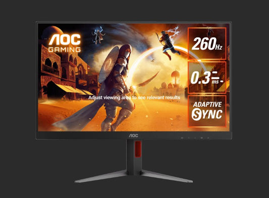 AOC 27 260Hz 2560 1440 (QHD) 0.3ms, HDR400, Fast IPS, HDMI2.0 1 DisplayPort1.4 1 Adaptive Sync, Height Adjust Gaming Monitor