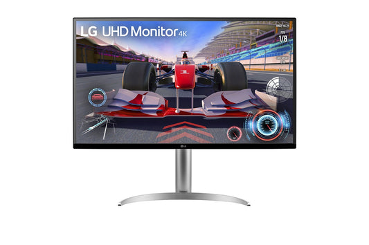 LG 31.5' UHD 4K Monitor with 144Hz via HDMI 2.1, HDR10, DCI-P3 90%, USB-C PD 65W, AMD FreeSync™ Premium, and tilt/height/pivot stand