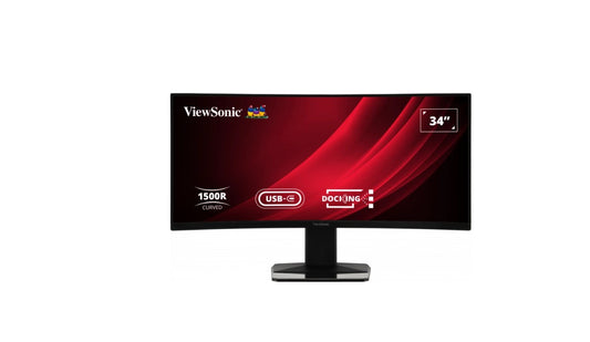 ViewSonic 34' Curved 3440x1440 120hz Business Education USB-C Dock, 65w Charger, RJ45, FreeSync, Spk, VDisplay, HAS, Superclear VA, Monitor(LS)
