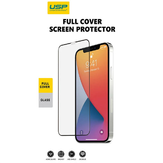 USP Apple iPhone 16 / iPhone 15 (6.1') Tempered Glass Screen Protector : Full Coverage, 9H Hardness, Bubble-Free, Anti-fingerprint
