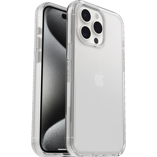 OtterBox Symmetry Clear Apple iPhone 15 Pro Max (6.7') Case Clear - (77-92658), DROP+ 3X Military Standard, Raised Edges, Ultra-Sleek, 7 Years Warranty