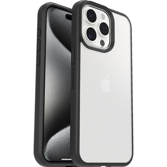 OtterBox React for Apple iPhone 15 Pro (6.1") Case Black Crystal (Clear/Black) - (77-92753), Antimicrobial, DROP+ Military Standard, 7 Years Warranty