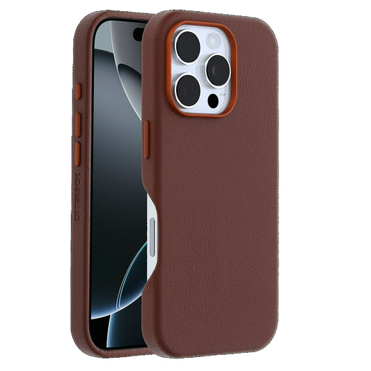 OtterBox Symmetry MagSafe Cactus Leather for Apple iPhone 16 Pro (6.3") Case Brown-(77-96321), DROP+ 3X Military Standard, Pocket friendly, 7 Years Warranty