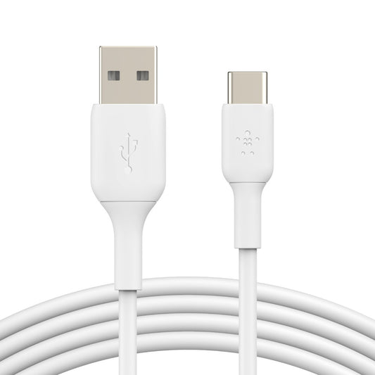 Belkin BoostCharge USB-C to USB-A Cable (1M) - White (CAB001bt1MWH), 15W, 480Mbps, 25K+ Bends, Samsung Galaxy, iPad, USB-IF Certified,2 Years Warranty