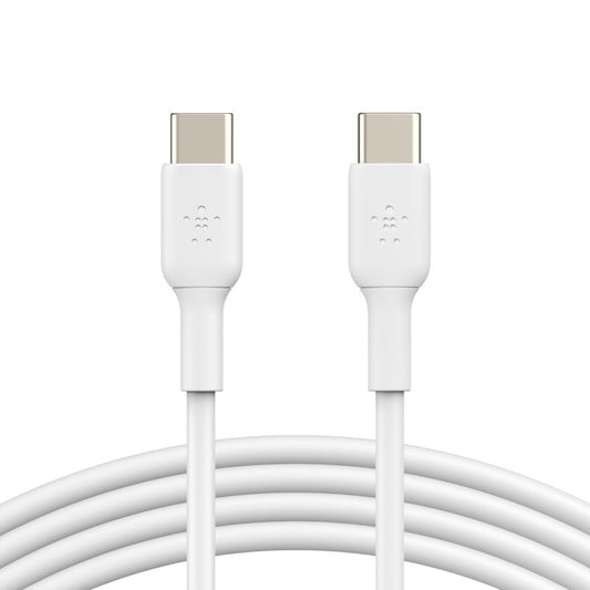 Belkin BoostCharge USB-C to USB-C Cable (1M) - White (CAB003bt1MWH), 60W, 480Mbps, 25K+ Bends, Samsung Galaxy, iPad, USB-IF Certified,2 Years Warranty
