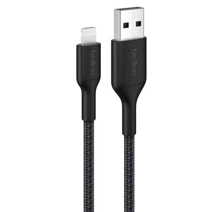 Belkin BoostCharge Pro Braided Lightning to USB-A Cable (2M) - Black (CAA020FQ2MBK)