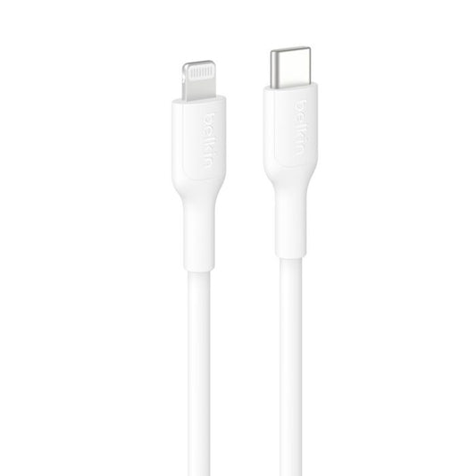 Belkin Boostcharge Lightning to USB-C Cable (1M) - White (CAA021FQ1MWH), 15W, 480MBPS, 300K+ Bends, Apple iPhone, MFI-Certified, 2 Years Warranty
