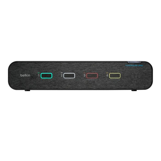 Belkin Cybersecurity and Secure KVM Universal 2nd Gen Secure KVM Switch, 4-Port Dual Head w/ CAC - Black(F1DN204KVM-UN-4),12VDC 2.5A,2 Years Warranty