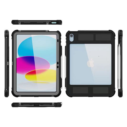 USP Apple iPad (11.0') 11th Gen (A16)/iPad 10th Gen (10.9') WaterProof Case Black-Support Smart Control Keyboard, 360 Rotation, DustProof, SnowProof