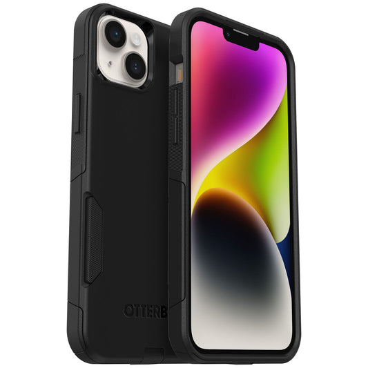 OtterBox Commuter for Apple iPhone 14 Plus Case Black - (77-88401), DROP+ 3X Military Standard, Dual-Layer, Raised Edges, Port Covers, 7 Years Warrant