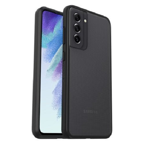 OtterBox React for Samsung Galaxy S21 FE 5G (6.4") Case Black Crystal (Clear/Black) - (77-83981), Antimicrobial, DROP+ Military Standard, 7 Years Warranty