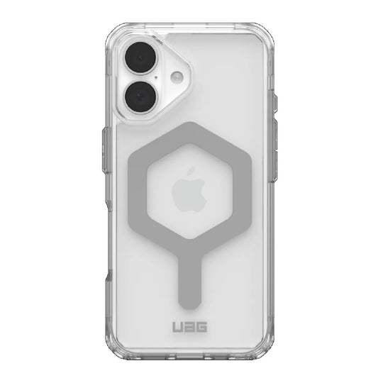 UAG Plyo MagSafe Apple iPhone 16 (6.1') Rugged Case - Ice/Silver (114482114333), 16ft. Drop Protection (4.8M), Armored Shell, 10 Years Warranty
