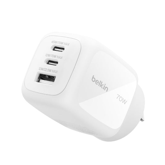 Belkin BoostCharge Pro 3-Port GaN Wall Charger (WCH018AUWH)