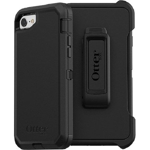 OtterBox Defender for Apple iPhone SE (3rd & 2nd Gen) and iPhone 8/7 Case Black-(77-56603), DROP+ 4X Military Standard, Included Holster, 7 Years Warranty