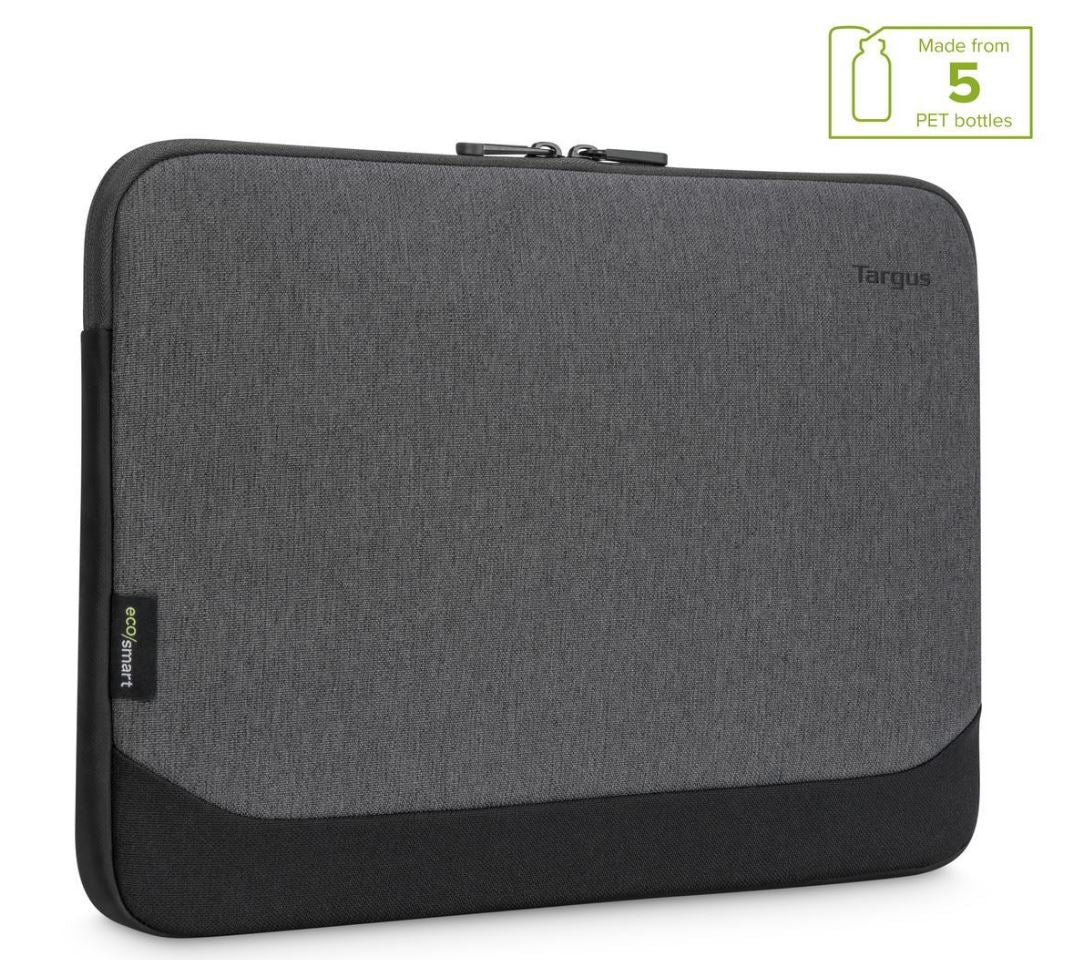 Targus 15.6' -16' Cypress EcoSmart Sleeve for Laptop Notebook Tablet - Up to 15.6', Made with 5 Recycled Plastic Water Bottles - Grey