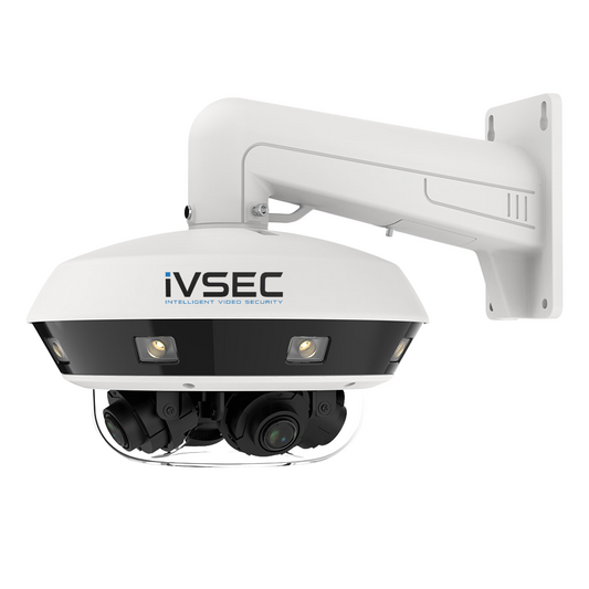IVSEC DOME IP CAMERAS  20MP  USING 4-DIRECTIONAL 5MP MULTISENSOR  25FPS  IP67  IR