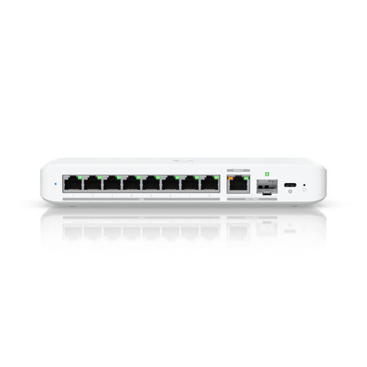 Ubiquiti Flex 2.5G, Flexible, 8-port 2.5 GbE Switch,10 GbE RJ45/SFP+ Combination Uplink Port, Powered With USB-C /PoE+ adapter,