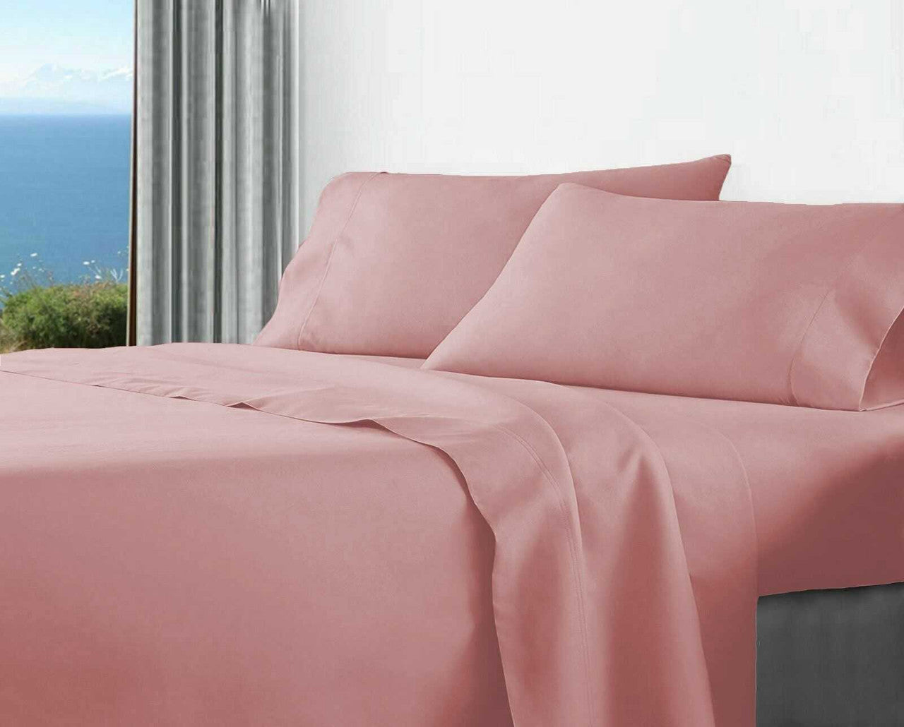 Nest Comfort - Ultra Soft 2000TC 4Pcs Sheet Set Flat Fitted Sheet&Pillowcase D/Q/K/KS/S