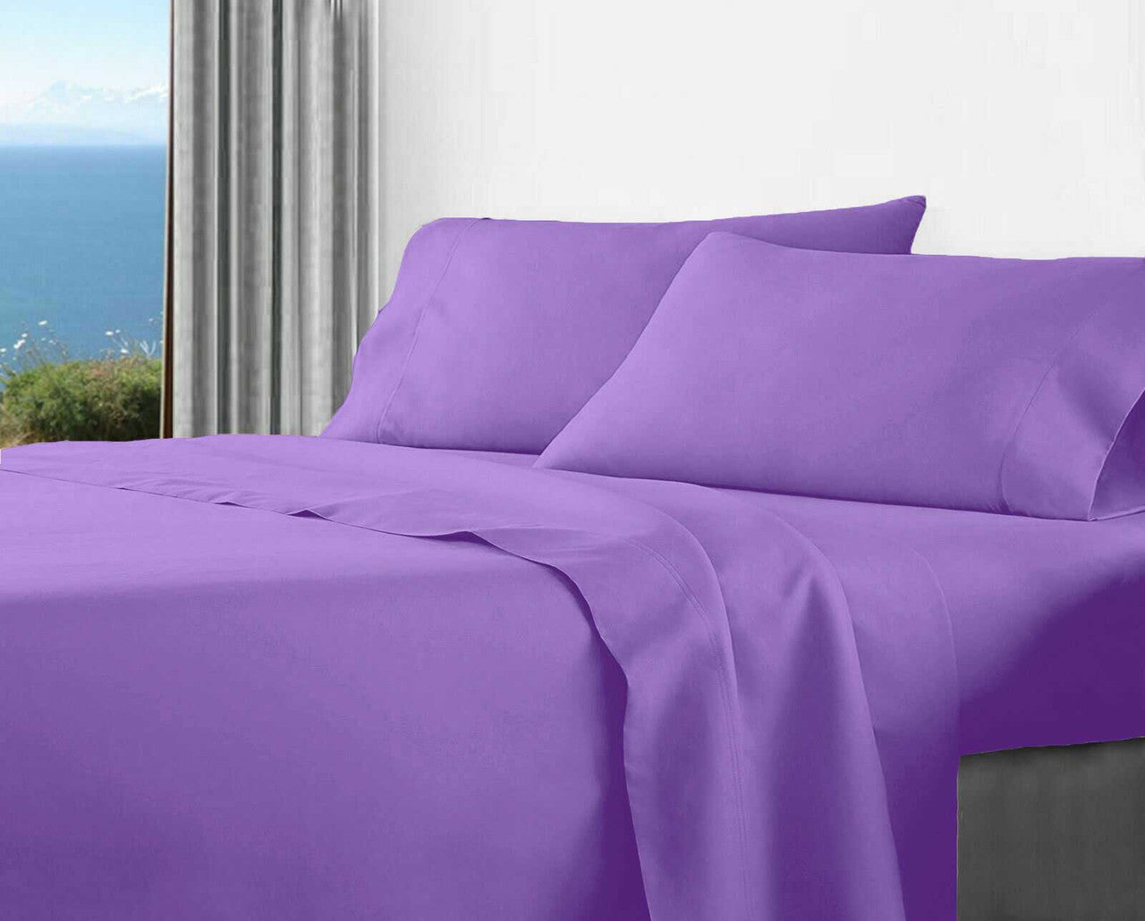 Nest Comfort - Ultra Soft 2000TC 4Pcs Sheet Set Flat Fitted Sheet&Pillowcase D/Q/K/KS/S