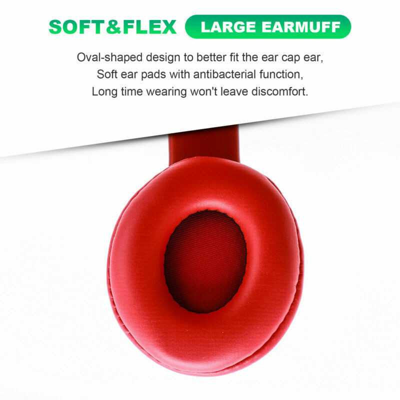 Noise Cancelling Wireless Headphones Bluetooth 5 earphone headset with Mic -Red