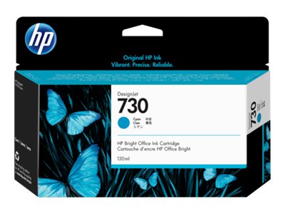 HP 730 130-ML CYAN DESIGNJET INK CARTRIDGE - T1700 / NEW SD PRO MFP / T1600 / T2600