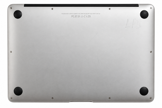 Apple MacBook Air 2017 actual unit underside showing cosmetic condition