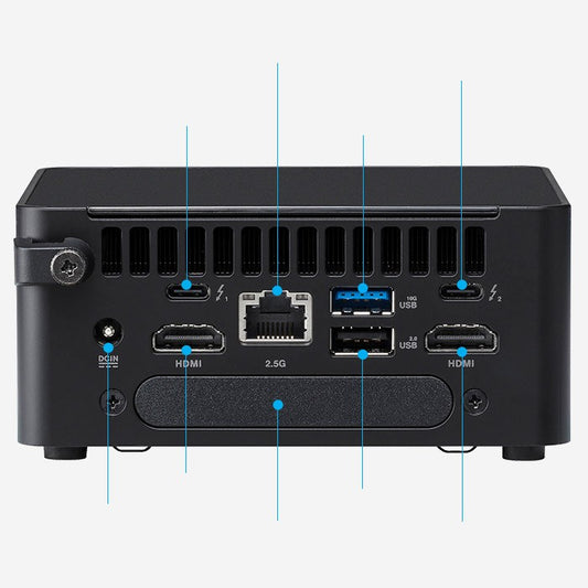 ASUS NUC 14 PRO MINI PC, U7-155H, DDR5(0/2), M.2(0/2), 2.5"(0/1), WL, 3YR RTB