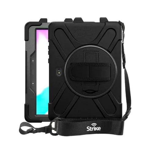 SAMSUNG (STRIKE) TAB ACTIVE4 PRO RUGGED CASE WITH HAND STRAP & LANYARD (BLACK)