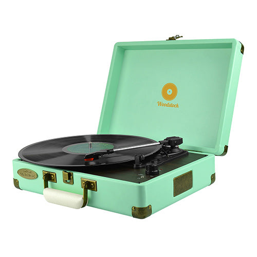 (LS)mbeat¬Æ Woodstock Retro Turntable Player TIIFFANY BLUE Speakers: Built in 2 speaker Interface: Headphone jack, RCA audio out Product Weight: 2.7 kg