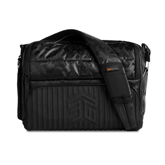 STM (DUX 16L MESSENGER) LAPTOP SHOULDERBAG, FITS UP TO 15", BLACK CAMO , 3YR WTY