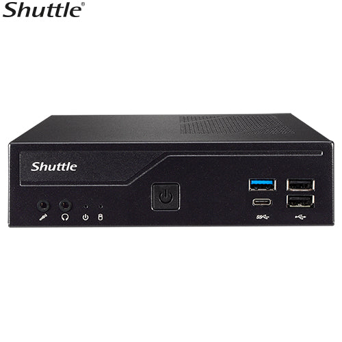 Shuttle DH610 Slim Mini PC 1L Barebone - Intel 12th/13th/14th Gen, 2xDDR4, 2.5' HDD/SSD bay, 2xLAN (1G & 2.5G), 2xRS232, HDMI, 2xDP, 120W, Vesa