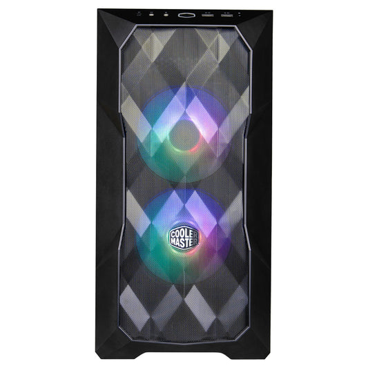 COOLER MASTER MATX, POLYGON MESH, TEMPERED GLASS SIDE PANEL, ARGB FANS(2), 2YR