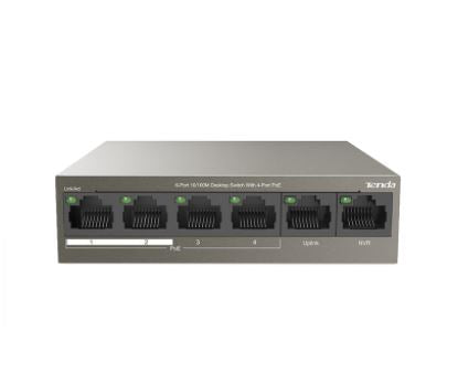 Tenda (TEF1106P-4-63W) 6-Port 10/100M Desktop Switch with 4-Port PoE+