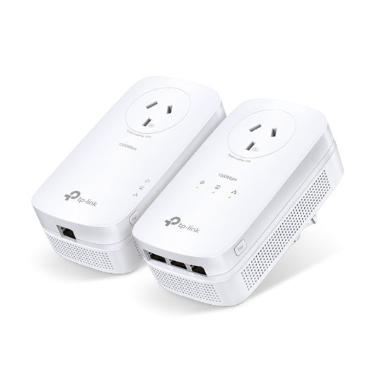 TP-LINK AV1300 GIGABIT PASSTHROUGH POWERLINE STARTER KIT, GbE(3), 22 MIMO, 3YR