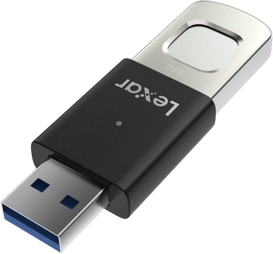 Lexar F35 PRO 64GB JumpDrive Fingerprint USB 3.2 Gen 1, up to 300MB/s read, 150MB/s write transfer content between your USB Type-CTM and Type-A devic