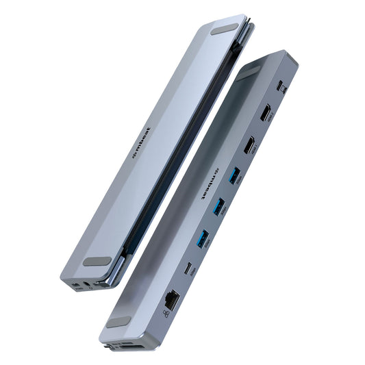 mbeat® D12 Multi-Port Dual HDMI 4K USB-C Dock Dual 4K/60Hz HDMI output 100W USB-C PD 3.0 3x USB 3.2 1x Audio Port SD and Microsd