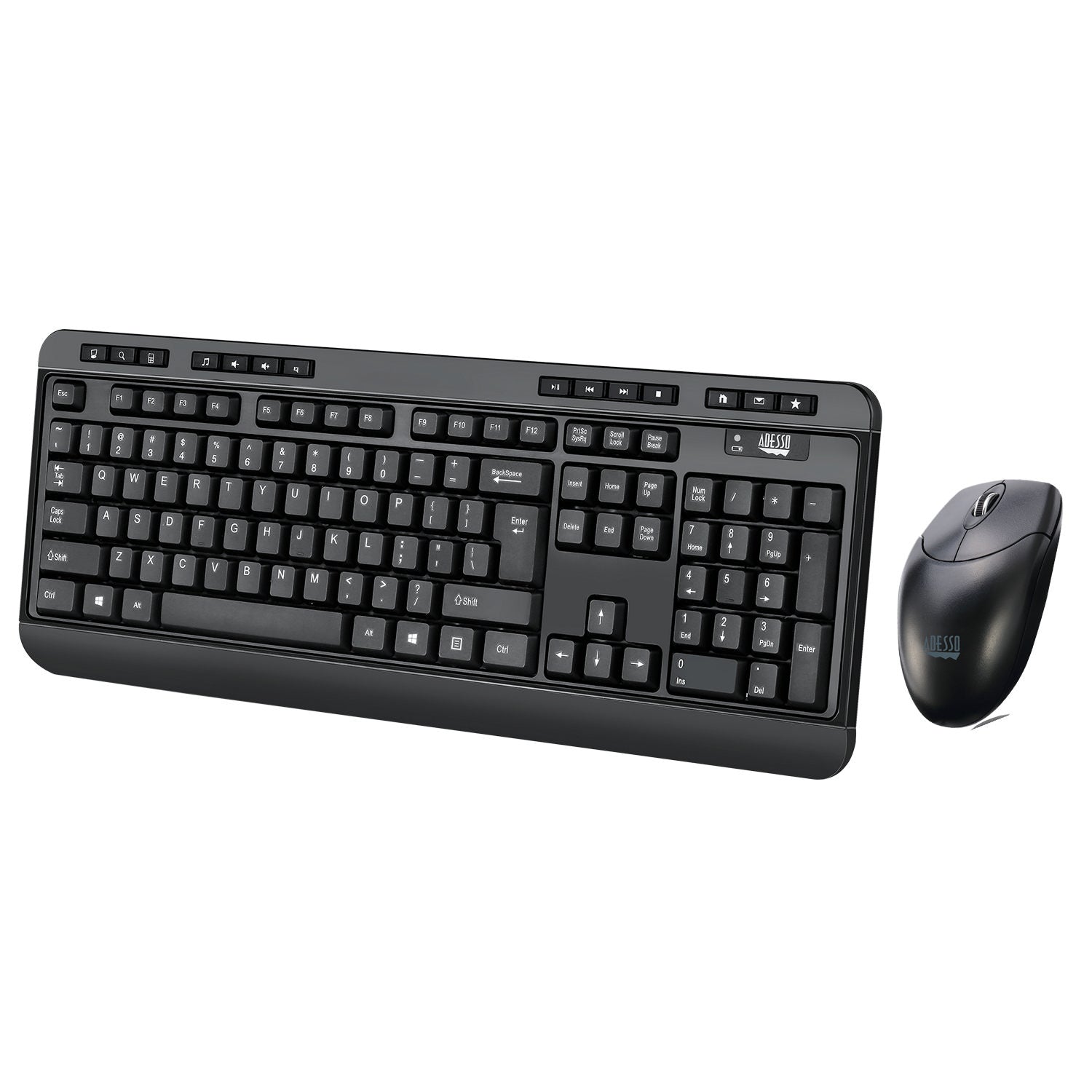 Adesso WKB-1320CB Antimicrobial Wireless Desktop Keyboard and Mouse
