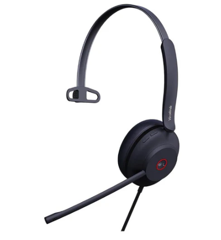 Yealink (UH37 Mono Teams USB-C/A) Microsoft Certified Teams USB Wired Headset, Mono, USB-C to USB-A adapter, Dual Noise-Cancelling Mic, 35mm Speaker, Busylight
