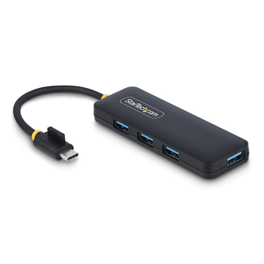 Star Tech 4-Port USB-C Hub, 5Gbps, USB-C to 4x USB-A, Bus Powered, Small Travel Mini Hub, Multi-Port USB 3.0 Splitter, Portable Hub, Overcurrent Protection