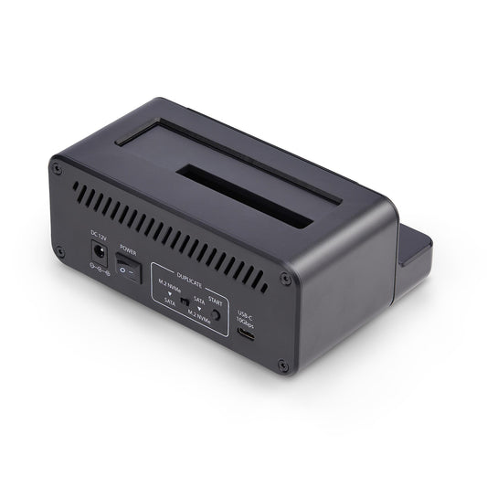 Star Tech M.2 NVMe to 2.5/3.5" SATA Drive Duplicator, Dual Bay Standalone SSD Cloner/Drive Dock, Bidirectional NVMe to SATA / SATA to NVMe, Up to 27GBpm, TAA