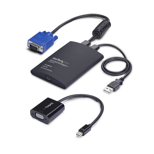 Star Tech Portable Laptop Crash Cart Adapter, USB/VGA/Mini DisplayPort KVM Console, File Transfer and Video Capture, TAA Compliant